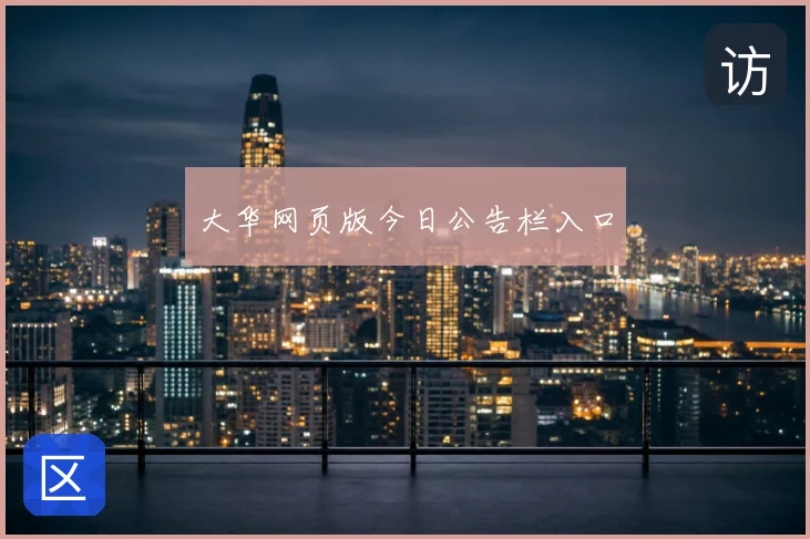 大华网页版今日公告栏入口